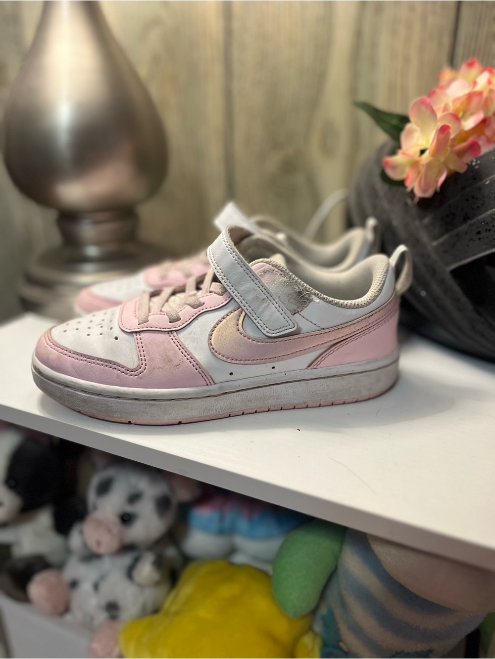Nike Kids Pink and White Sneakers - Picture 3 of 5